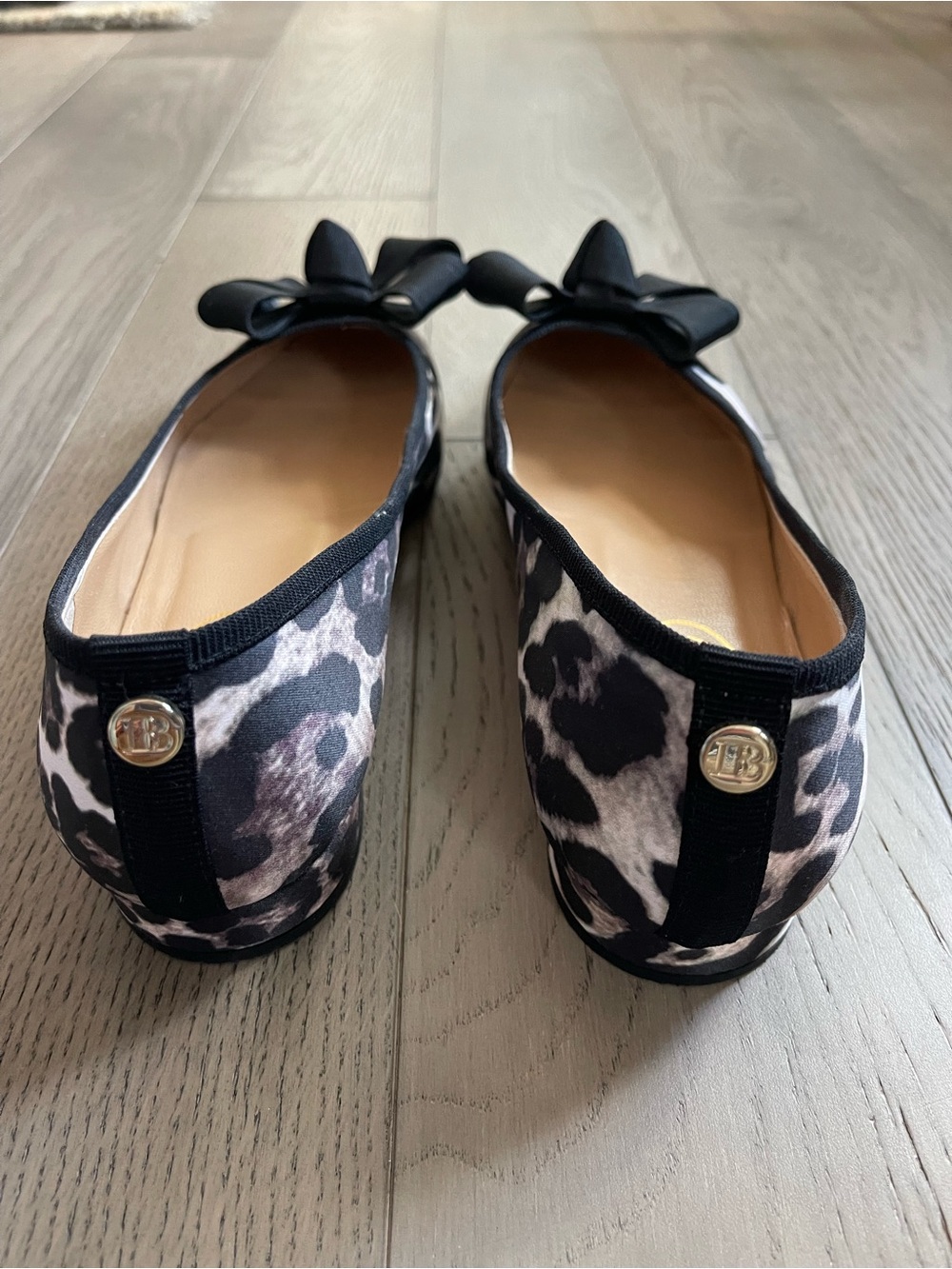 Leopard Print Ballet Flats with Black Bow Accent - Picture 4 of 7